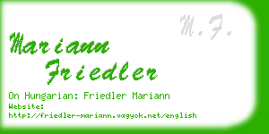 mariann friedler business card